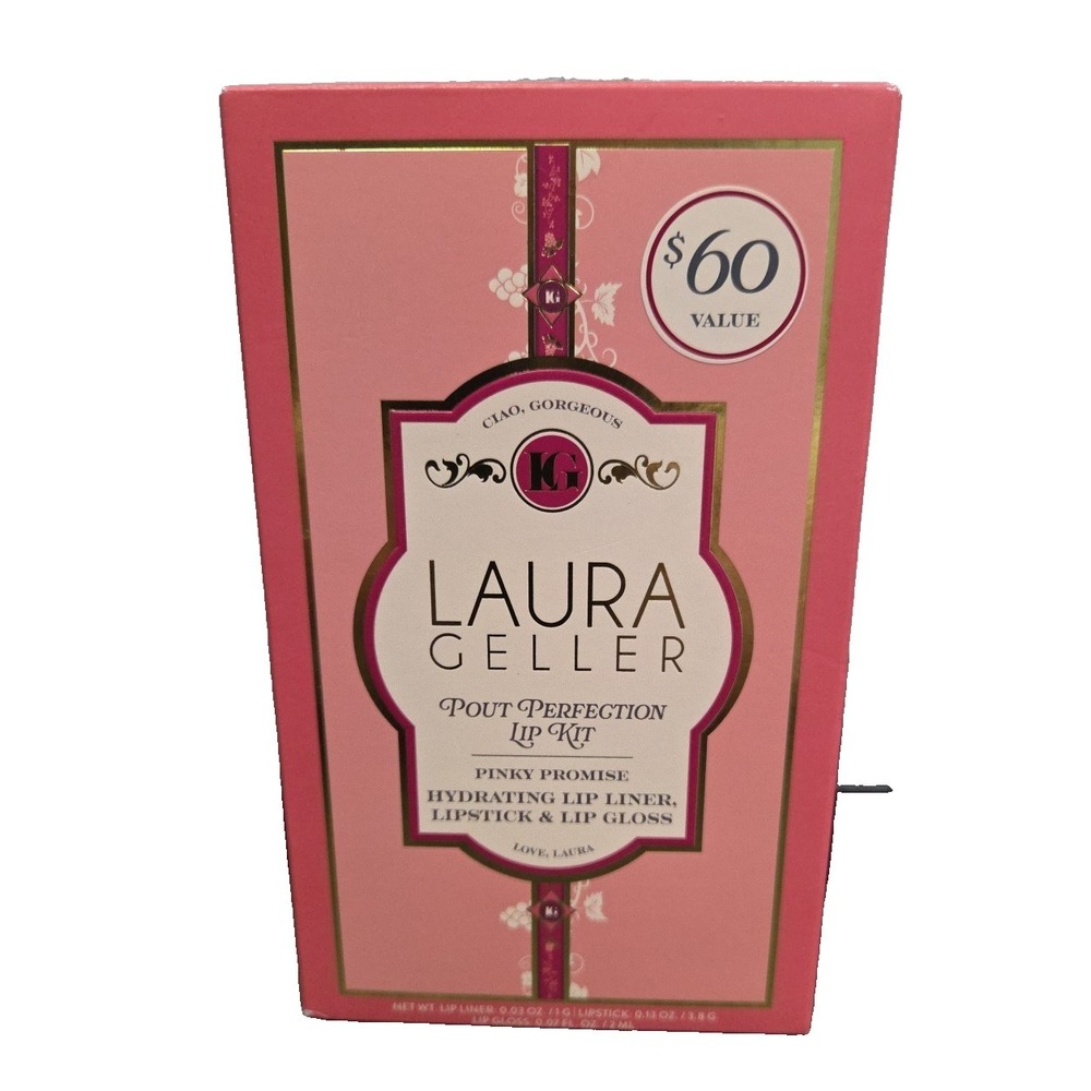 Laura Geller Pout Perfection Lip Kit Pinky Promise NIB Limited Edition 3 Pc Set